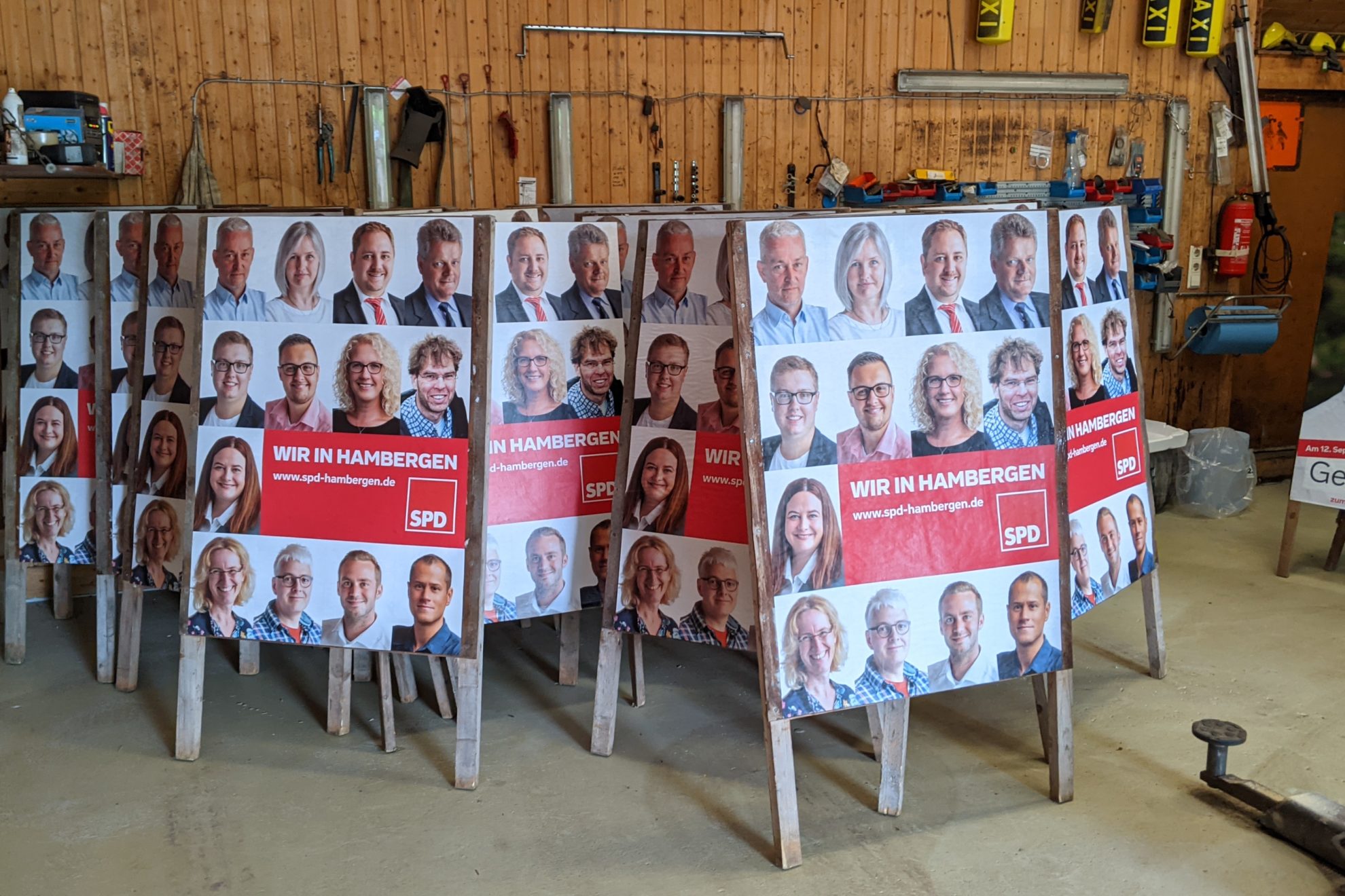Teamplakate des SPD-Distriktes Hambergen